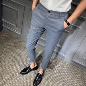 Pantalones de vestir a cuadros para hombre